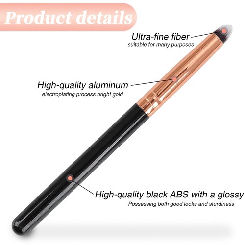 Urtlia Professional Small Pencil Eyeshadow Brush 8Pcs for Eye Shadow Eyeliner Smudge Blending Precision Perfect Cut Crease Makeup Brushes Tool Set（Black-EA01）