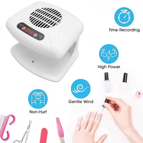 GGAIFbp Nail Dryer for Regular Polish 300W 2 in 1 Nail Drying Fan with Auto Sensor Hot and Cold Air Professional Nail Dryer for Manicure Salon and Daily Home Use(White)