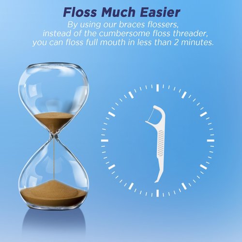 Fremouth 140 Count Braces Flossers with 10 Travel Cases, Orthodontic Flossers for Braces - Ortho Dental Floss Picks, 14 Count (Pack of 10)