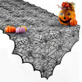 Halloween Black Lace Spider Web Table Runner - 18x72 Inch for Party Decor (Variation of THIS listing Spider Web 02)