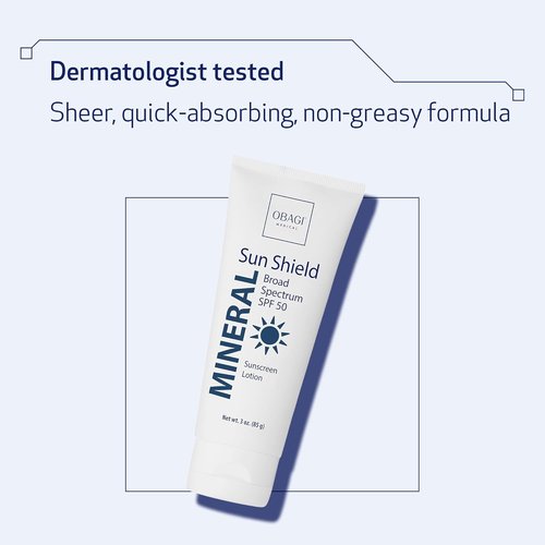 Obagi Sun Shield Mineral Sunscreen - Hypoallergenic SPF 50 for Broad Spectrum Protection - 3 oz
