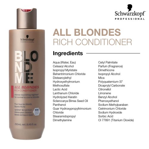 BlondMe All Blondes Rich Conditioner - Nourishing Daily Treatment for Color-Treated Blonde Hair (300ml)