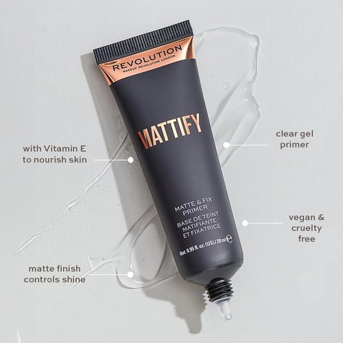 Makeup Revolution Mattify Face Primer - Lightweight Translucent Formula for Smooth Complexion | Vegan, 0.94 Fl Oz