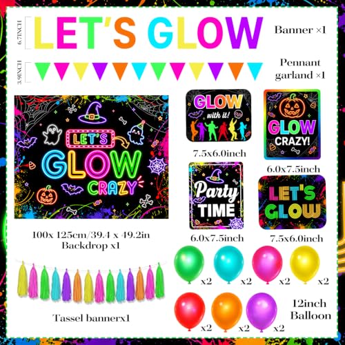 Neon Trunk or Treat Car Decorations Kit for SUV Halloween Party Outdoor