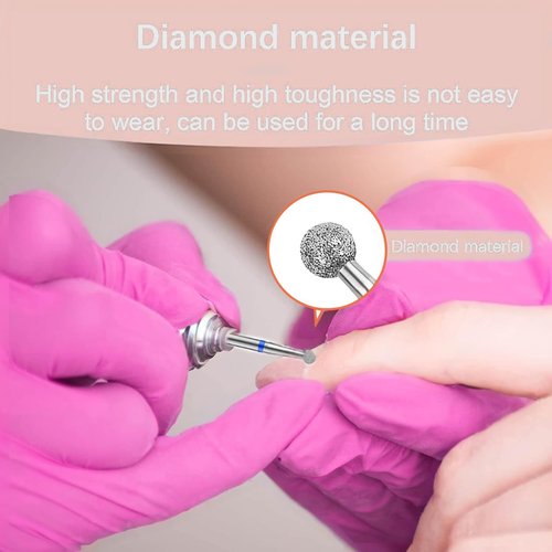 Professional Safety Diamond Nail Drill Bit Set, 3/32 inch Carbide Cuticle Bits for Electric Manicure and Pedicure, 30 Pieces