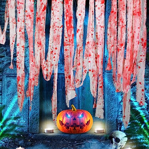 82 Ft Halloween Creepy Blood Cloth Gauze for Haunted House & Party Decor