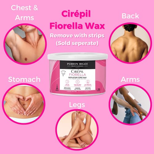 Cirepil - Fiorella - 400g / 14.11 oz Soft Wax Tin - Fresh Peony Scent & Rosin-Free Formula - Beginner-Friendly Strip Wax for Face & Body - Low Temp Refill Tin, Strips Needed