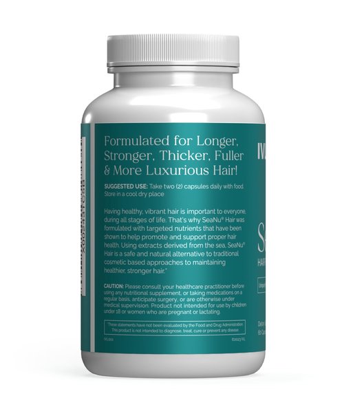 IVL - SeaNu Hair Vitamins Supplements - Hair Strength, Strand Thickness, Hair Growth - with Biotin, Vitamin B3, Zinc, Saw Palmetto Berry Extract, Green Lipped Mussel - Vitamin Hair Growth (1 Pack)