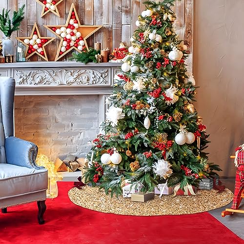 Christmas Tree Skirt Sequin Tablecloth - Gold 60 Inch / 150cm Holiday Decor Variation of THIS listing