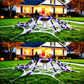 2 Pack 8 Modes 6.7FT Light-Up Halloween Giant Spiders with Purple Lights - Outdoor Indoor Decor