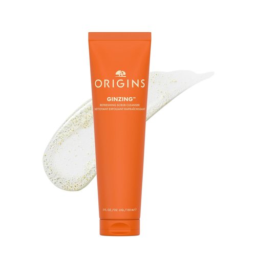 Origins GinZing Exfoliating Cleanser - Refines Pores & Brightens Skin | Caffeine, Ginseng & Jojoba Beads, 5 Fl Oz
