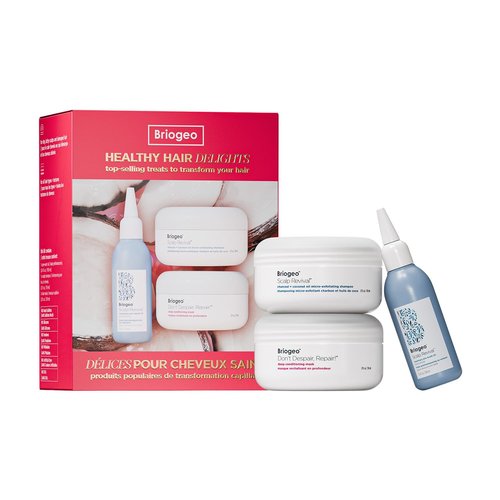 Briogeo Healthy Hair Delights Holiday Kit - Scalp & Hair Repair Gift Set | Vegan Deep Conditioning Mask & Scrub