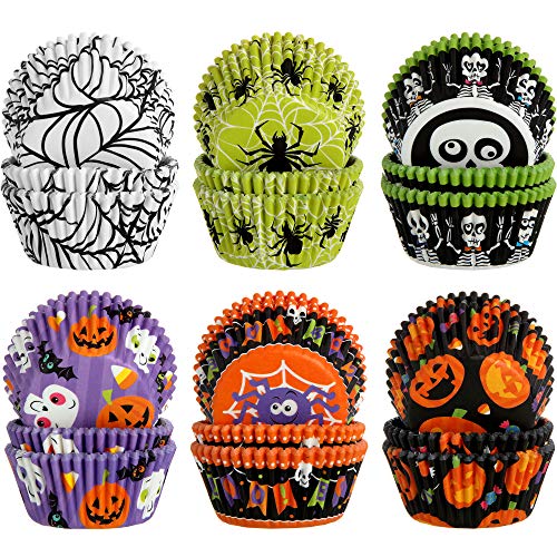 Patelai Halloween Cupcake Liners - Delicate Style, 600 Pieces