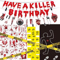Red Murder Mystery Party Decorations Kit - Crime Scene & Body Silhouette