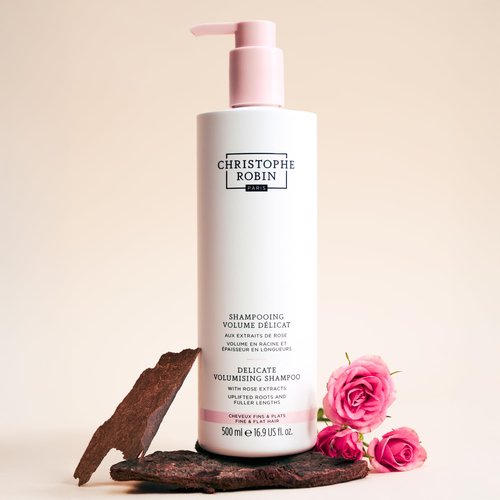 Christophe Robin Delicate Volumizing Shampoo - Rose Extracts for Thin, Fine Hair | Jumbo 16.9 fl. oz