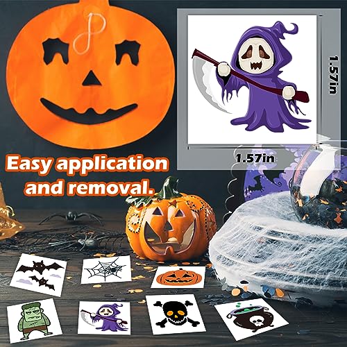 180 Pcs Halloween Temporary Tattoos Stickers Set with 60 Designs