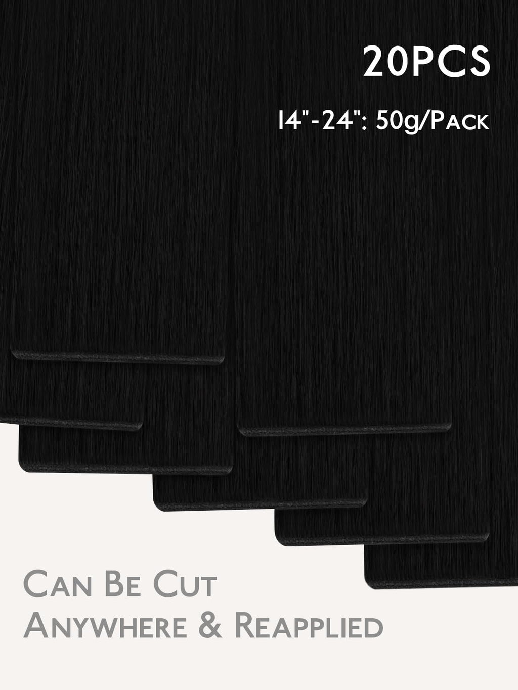 WENNALIFE Genius Seamless Tape in Hair Extensions Real Human Hair, 16 Inch 50g 20 pcs Jet Black Tape in Hair Extensions Remy Human Hair Luxury Invisible Straight Hair Hand Tied Inspired Edge Tape ins