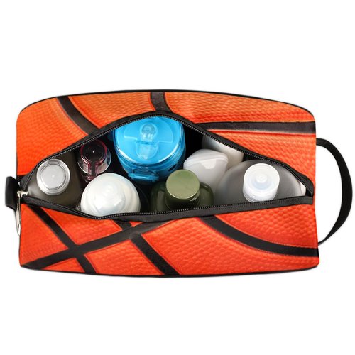 Travel Toiletry Bag for Boys Teens, Basketball Sports Waterproof Hanging Dopp Kit for Men, Shaving Bag with Large Capacity for Travel,Sports Shower