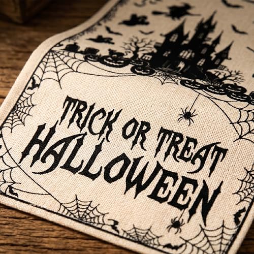Halloween Table Runner Castle 13x72 Inch Fall Autumn Kitchen Dining Decor