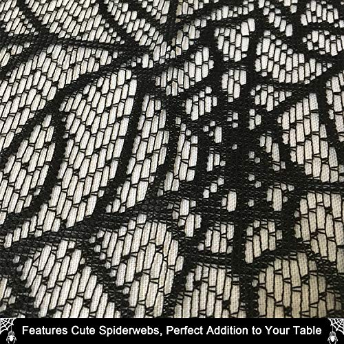 Halloween Lace Spider Web Table Runner - 13x72 Inch for Haunted House & Party Decor