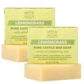 Adams Handmade Soap Lemongrass Pure Castile Bar Soap – 4.5 oz | Vegan, Cold Process, Essential Oils, 84% Organic, Fair Trade, No Additives, USA Made