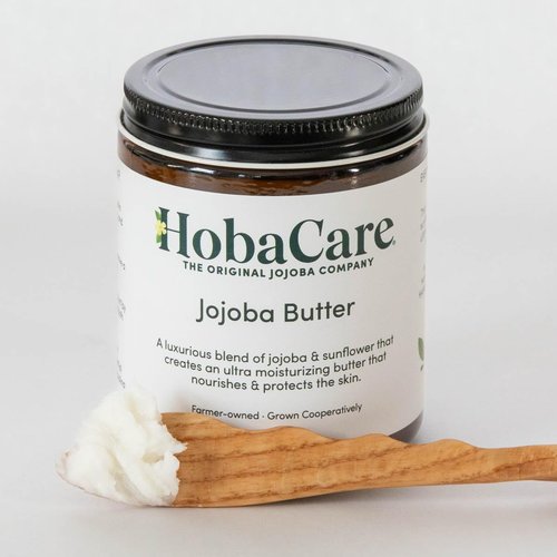 HobaCare Jojoba Butter, Fragrance-Free Body Butter Base with Natural First-Press Pure Jojoba Oil - Softening, Moisturizing, Vegan, Cruelty-Free Cream for Skin & Hair (8 oz)