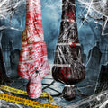 Halloween Body Bag Decorations Set - Outdoor Hanging Corpse Props with Rope & Blood Stains