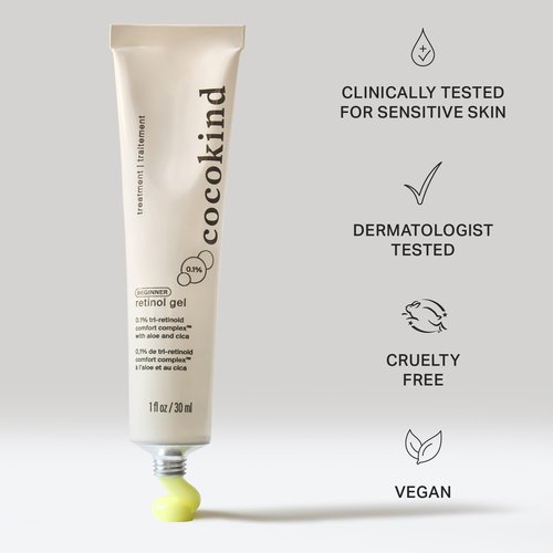Cocokind Beginner Retinol Gel 0.1%, Improve the Appearance of Fine Lines and Uneven Texture without Irritation, Aloe and Cica to Prevent Dryness, 1 fl oz