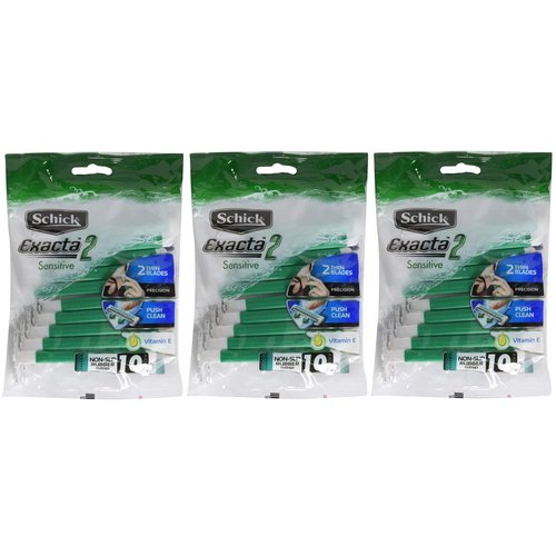 Schick Exacta2 Sensitive Disposable Razor 30p (10 Count x 3Pack)
