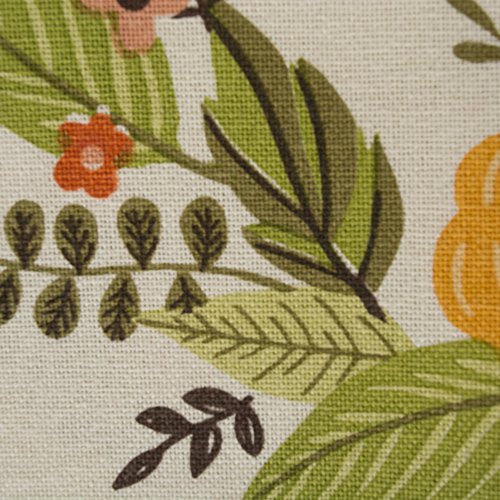 Fall Plaid Dishtowel Set - 2 Cotton Kitchen Towels 18x28 with Floral Design
