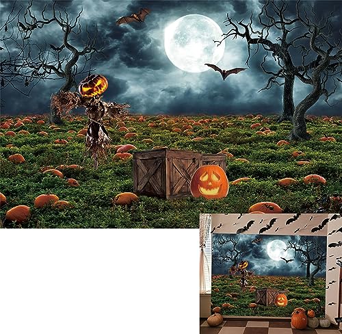 Halloween Photography Backdrop 7x5ft Spooky Pumpkin Party Banner