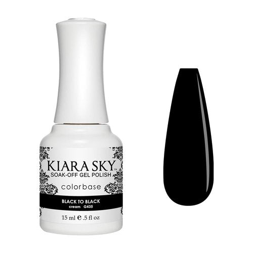 Kiara Sky Gel Polish - Black To Black | Long-Lasting 15 Gram Formula for Perfect Nails
