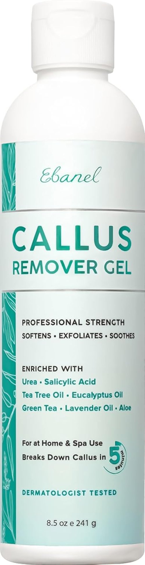Ebanel Callus Remover Gel - Professional Foot Exfoliator with 20% Urea & Epsom Salt | Cracked Heel Repair