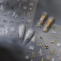 5D Embossed Chirstmas Nail Art Stickers 2 Sheets Xmas Tree Snowflakes Nail Decal Self Adhesive Pegatinas Uñas for Women Nail Supplies Art Design Stickers