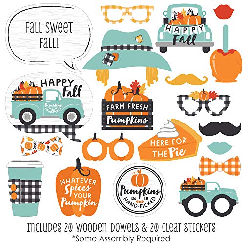 Fall Truck Photo Booth Props Kit - Harvest Pumpkin Party Supplies, 30 Pieces