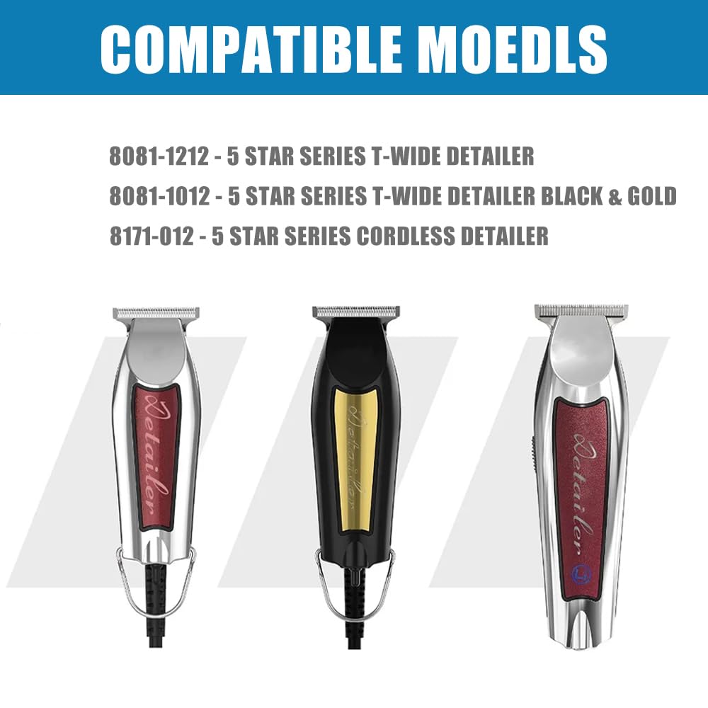 Wahl 2215 Replacement T Wide Blades - Adjustable Stainless Steel Zero-Gap Trimmer Blade, Silver