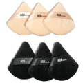 AOA Studio Velvet Puffs | Makeup Blender Sponge Set of 6 for Flawless Foundation Application - Black/Peach