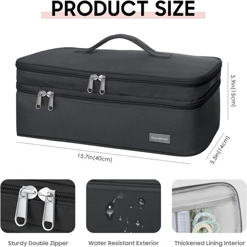 Cruise Essentials 2026 Hair Tools Travel Bag Compatible for Shark Flex Style Dyson Airwrap, Hair Dryer Storage Travel Case, Haircare Accessories Organizer Double Layer Design & Shock Absorption