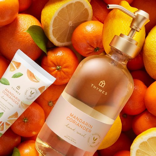 Thymes Hand Wash - Mandarin Coriander Scent - 15 Fl Oz for Luxurious Cleanliness