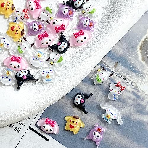 70PCS Cute Cat Resin Nail Charms for DIY Nail Art & Crafts