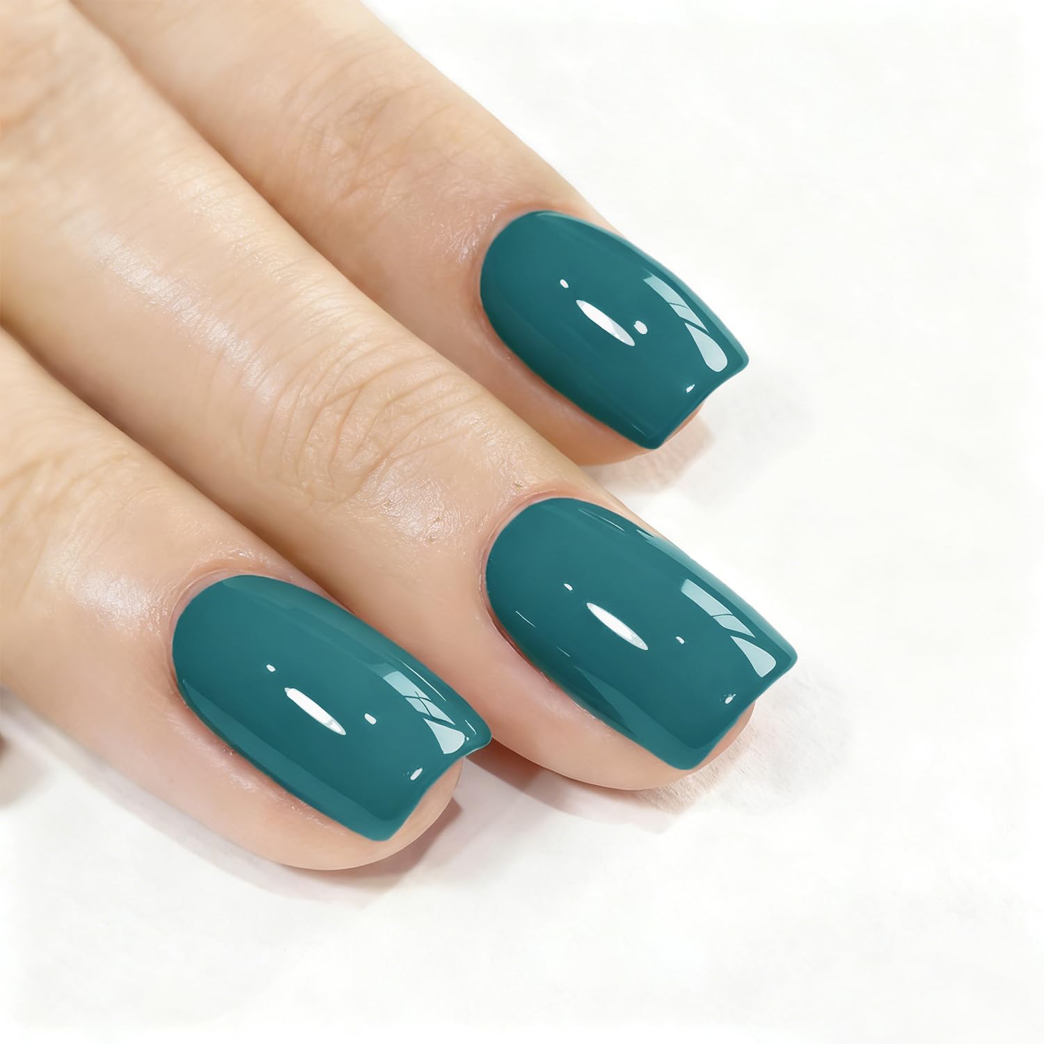 Vishine 4 Colors Green Teal Gel Nail Polish Kit 15ml, Glitter Green Sparkle Gel Nail Polish Set, Drak Green Gel Polish Nail Art Home DIY Salon