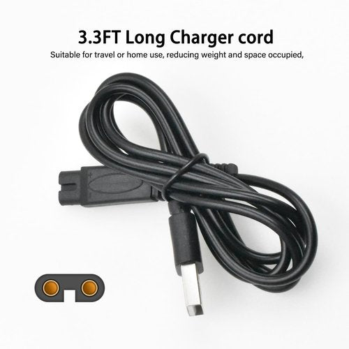BOEEA 2PCS USB Charging Cable Compatible with Freebird Head Shaver, FlexSeries Shaver Charger Cord Replacment