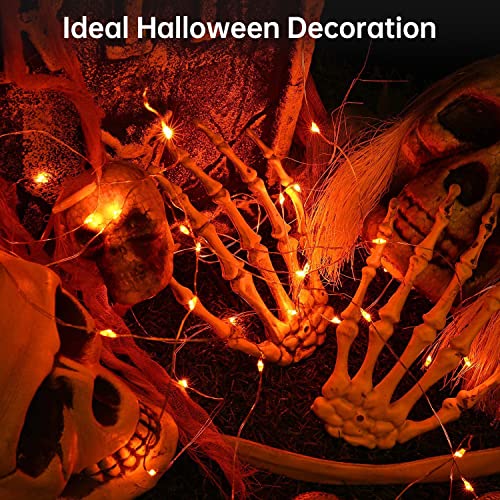 USB Fairy String Lights - 33Ft 100 LED Orange Flexible Wire, Indoor Outdoor Decor