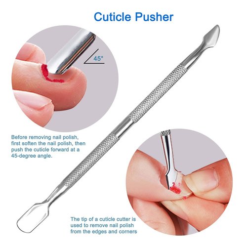 HIFAU Professional Cuticle Nippers Set, Stainless Steel Manicure Kit - Cuticle Nipper, Cuticle Pusher & Cutter, Triangle Nail Polish Remove Tool & Cuticle Trimmer, Nail File, Nail Lifter, Home & Salon
