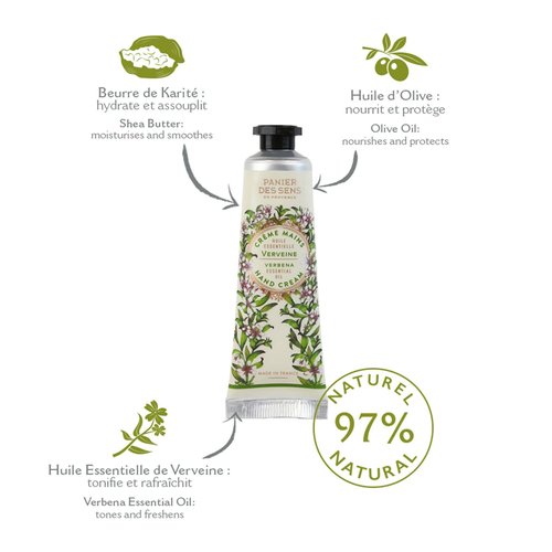 Panier des Sens - Mini Hand Cream Set - Gifts for Women - Rose, Lavender, Verbena Natural Hand Cream - Mothers Day Gift Ideas Made in France - 97% Natural - Hand Lotion Travel Size 3x1 Floz