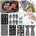 Temporary Tattoo Kit for Women Men Teens 7 Color Water-Resistant DIY Body Art
