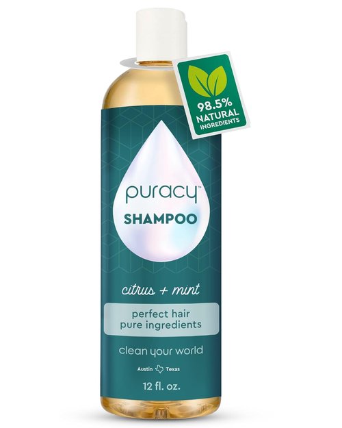 Puracy Shampoo - Gently Clarifying Formula for All Hair Types | Rosemary Oil for Hair Growth, 12 Oz