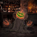 Halloween Groundbreaker Pumpkin Animatronic with Sound & Lights - Indoor Outdoor Spooky Decor