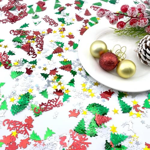 Christmas Confetti Set - Festive Table Decorations, Reindeer Santa Stars