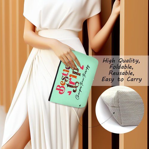 4 Pcs Bestie Trip Makeup Bag Funny Girls Trip Favors Girls Weekend Bestie Gifts Summer Vacation Birthday Christmas Graduation Cosmetic Bag Bachelorette Party Friendship Gifts for Women BFF Bride
